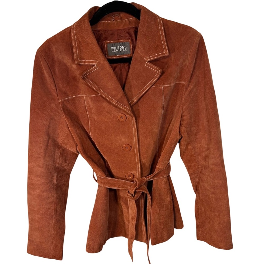 🔥 Stunning Wilsons Leather 100% Suede Coat in Burnt Orange 🔥 - Picture 3 of 9